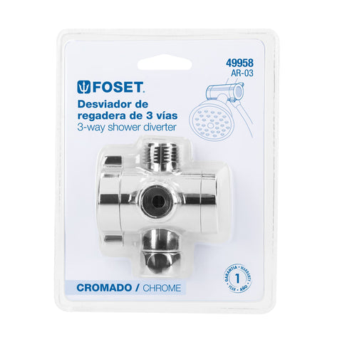 Desviador de 3 vías para brazo, cromo, FOSET RIVIERA | AR-03 | 49958
