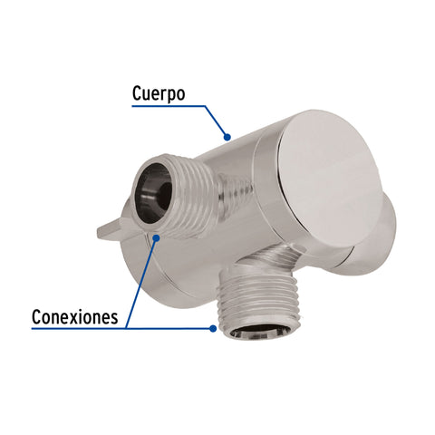 Desviador de 3 vías para brazo, satín, FOSET RIVIERA | AR-03N | 49959