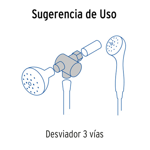 Desviador de 3 vías para brazo, satín, FOSET RIVIERA | AR-03N | 49959