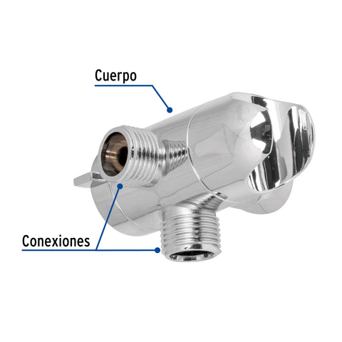Desviador de 3 vías para brazo con soporte, cromo, RIVIERA | AR-04 | 49960