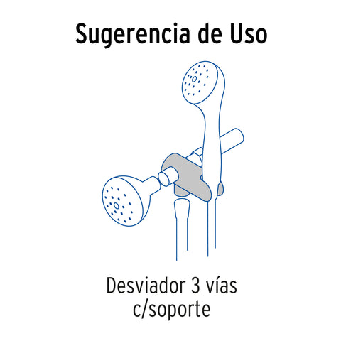 Desviador de 3 vías para brazo con soporte, cromo, RIVIERA | AR-04 | 49960