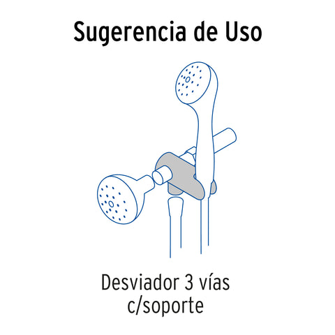 Desviador de 3 vías para brazo con soporte, satín, RIVIERA | AR-04N | 49961