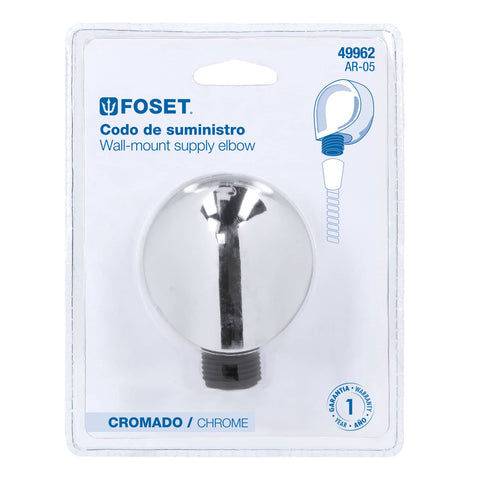 Codo de suministro, cromo, FOSET RIVIERA | AR-05 | 49962