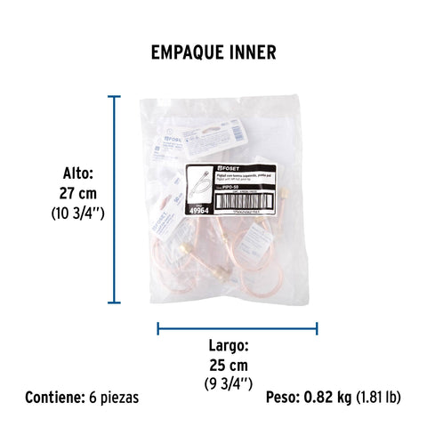 Pigtail con tuerca izquierda, punta pol, 50 cm, FOSET | PIPO-50 | 49964