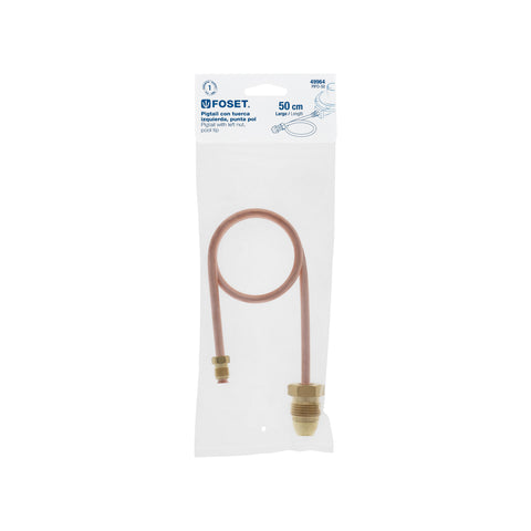 Pigtail con tuerca izquierda, punta pol, 50 cm, FOSET | PIPO-50 | 49964