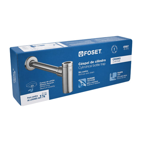 Céspol de bote minimalista 1 1/4', cromo, para lavabo, FOSET | CE-212 | 49987