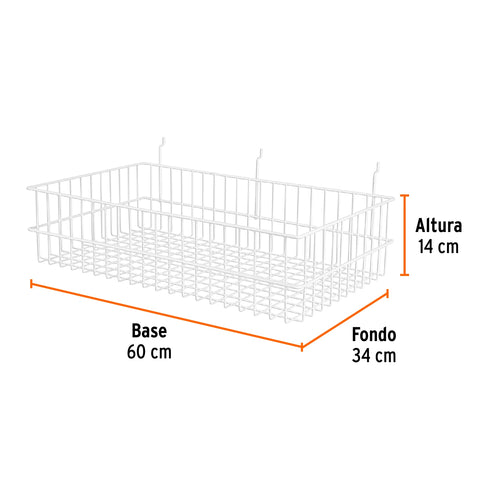 Canastilla de acero, 60 x 14 x 34 cm, Truper | C-59X33X14 | 50251
