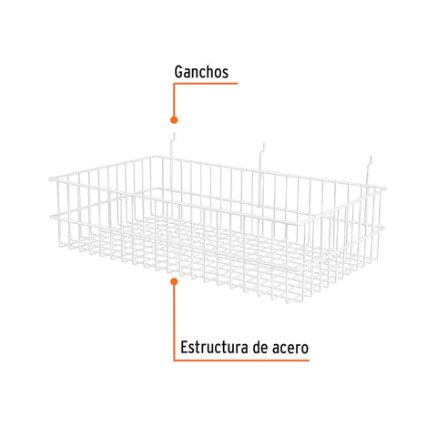 Canastilla de acero, 60 x 14 x 34 cm, Truper | C-59X33X14 | 50251