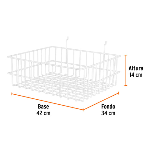Canastilla de acero, 42 x 14 x 34 cm, Truper | C-39X33X14 | 50252