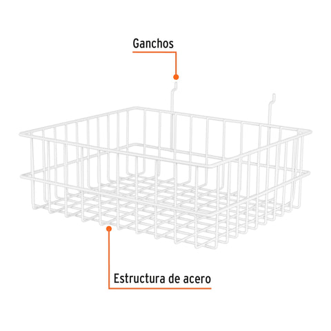 Canastilla de acero, 42 x 14 x 34 cm, Truper | C-39X33X14 | 50252