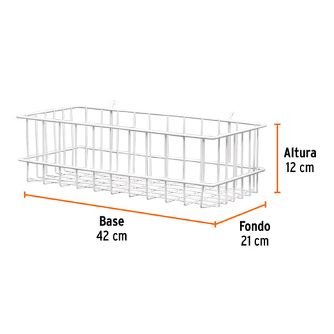 Canastilla de acero, 42 x 12 x 21 cm, Truper | C-41X20X12 | 50255