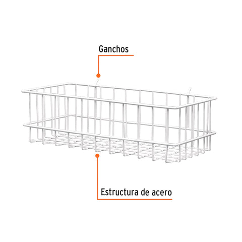 Canastilla de acero, 42 x 12 x 21 cm, Truper | C-41X20X12 | 50255