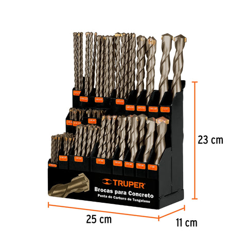 Exhibidor despachador con brocas para concreto, Truper | DESP-BROC | 50352