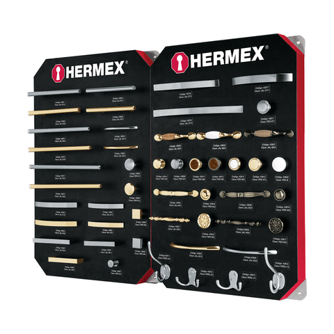 Exhibidor con jaladeras y perillas, 2 tableros, HERMEX | EX-HE-JP2 | 53002