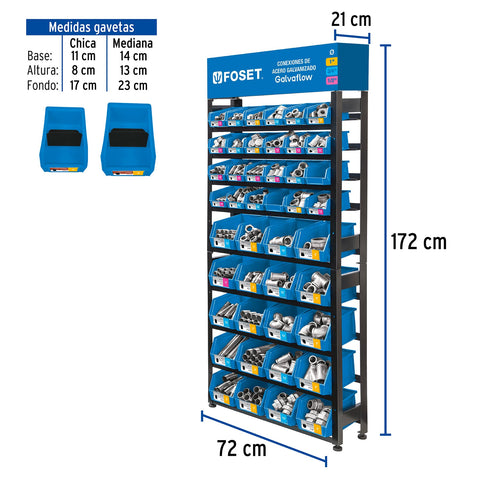 Rack con conexiones de acero galvanizado, FOSET | R-CG-FOS | 55862