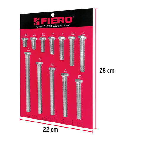 Exhibidor FIERO con tornillos tipo máquina, 3/8' | EXF-TORM-3/8 | 55898
