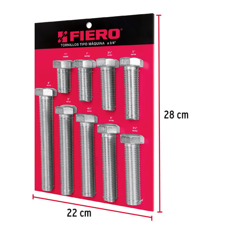Exhibidor FIERO con tornillos tipo máquina, 3/4' | EXF-TORM-3/4 | 55904
