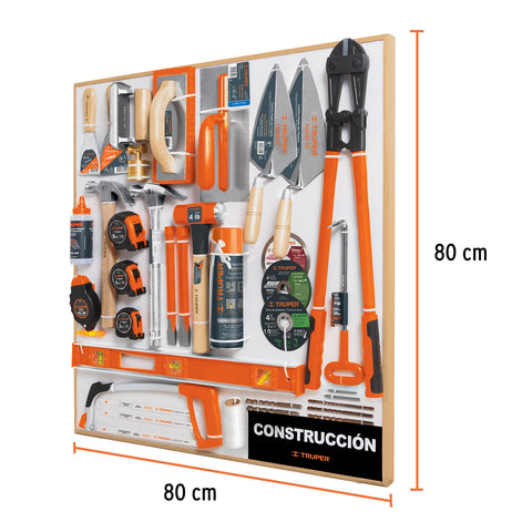 Exhibidor de Construcción, 80x80 cm, 1 tablero | EX80-CON-1T | 55905