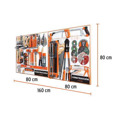 Exhibidor de Construcción, 80x80 cm, 2 tableros | EX80-CON-2T | 55906