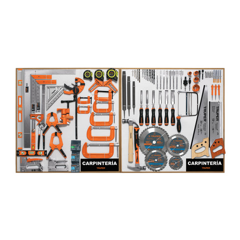 Exhibidor de Carpintería, 80x80 cm, 2 tableros | EX80-CAR-2T | 55908