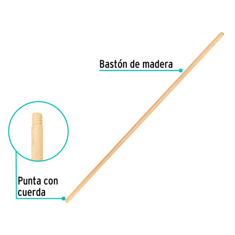 Bastón de madera de 48' para escobas de limpieza, KLINTEK | MG-ES-48 | 55982