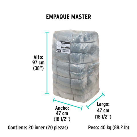 Rollo de 25 m de franela gris de algodón, KLINTEK | FRA-25G | 56021