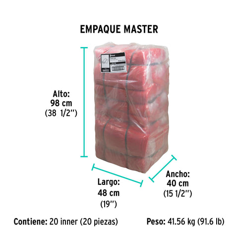 Rollo de 25 m de franela roja de algodón, KLINTEK | FRA-25R | 56022