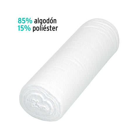 Rollo de 25 m de franela blanca de algodón, KLINTEK | FRA-25B | 56023