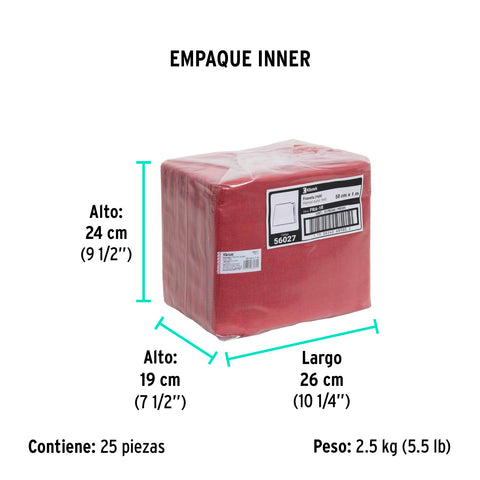 Franela roja de algodón de 1 m, KLINTEK | FRA-1R | 56027