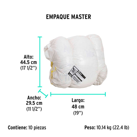 Bolsa de 1 kg de estopa extra fina, color blanco, KLINTEK | ESTO-1B | 57000