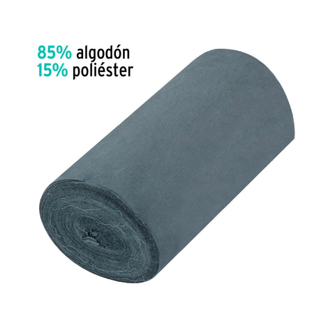 Rollo de 50 m de franela gris de algodón, KLINTEK | FRA-50G | 57003