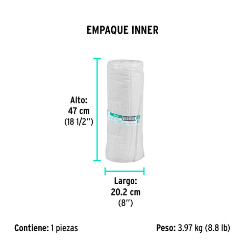 Rollo de 50 m de franela blanca de algodón, KLINTEK | FRA-50B | 57004