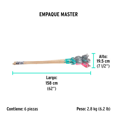 Trapeador de microfibra española, bastón de 120 cm, KLINTEK | MECH-175SE | 57047