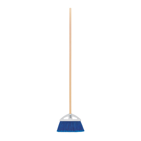 Escoba chica tipo abanico, cerdas de PVC, bastón de madera | ES-160A | 57051