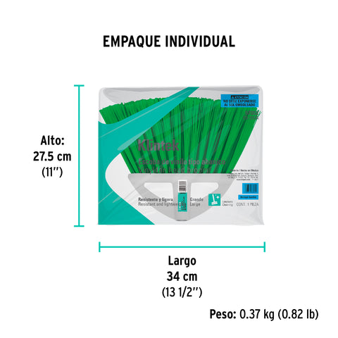 Escoba grande tipo abanico, cerdas de PVC, bastón de madera | ES-250A | 57052