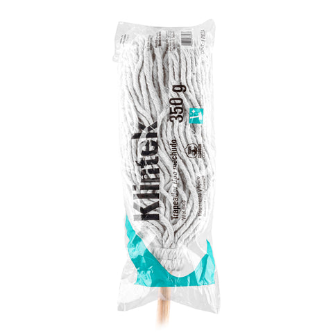 Trapeador tipo mechudo, 350 g con bastón de 120 cm, KLINTEK | MECH-350 | 57056