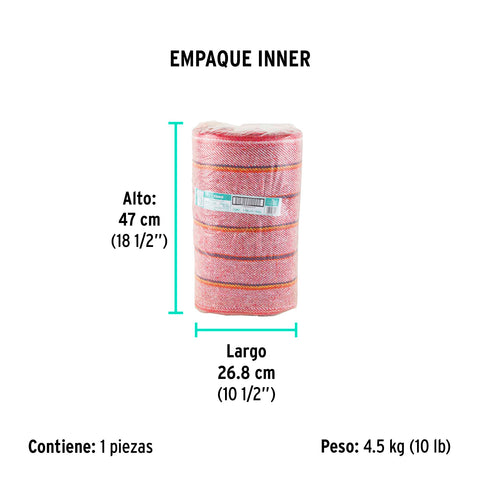Rollo de 25 m de jerga sarga gruesa roja, KLINTEK | JER-25R | 57057