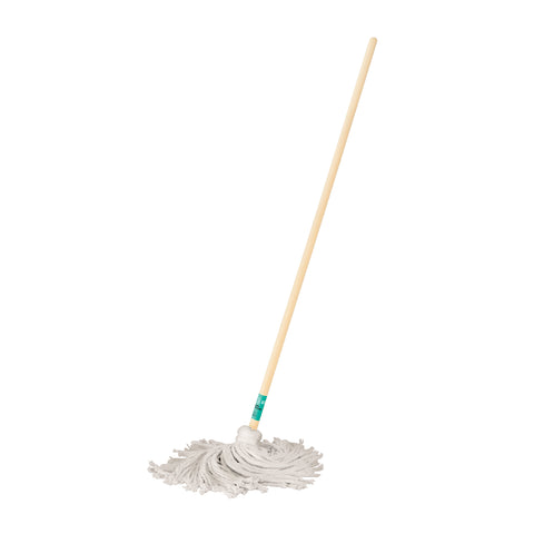 Trapeador tipo mechudo, 250 g con bastón de 120 cm, KLINTEK | MECH-250 | 57060