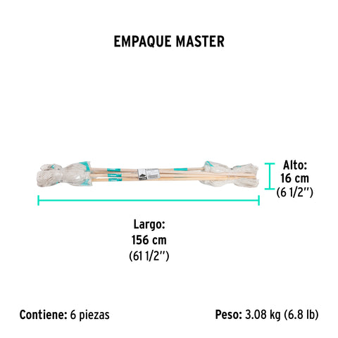 Trapeador tipo mechudo, 250 g con bastón de 120 cm, KLINTEK | MECH-250 | 57060