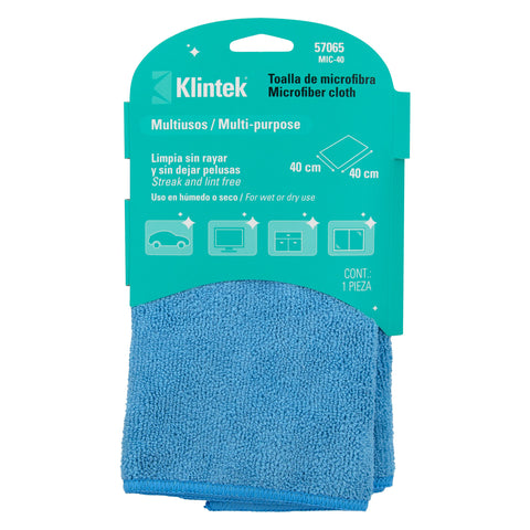 Toalla de microfibra de 40 X 40 cm, KLINTEK | MIC-40 | 57065