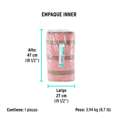 Rollo de 25 m de jerga sarga ligera roja, KLINTEK | JER-25RL | 57100