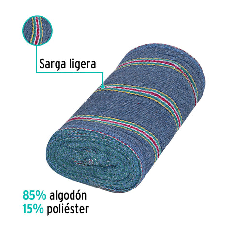 Rollo de 25 m de jerga sarga ligera azul, KLINTEK | JER-25AL | 57101