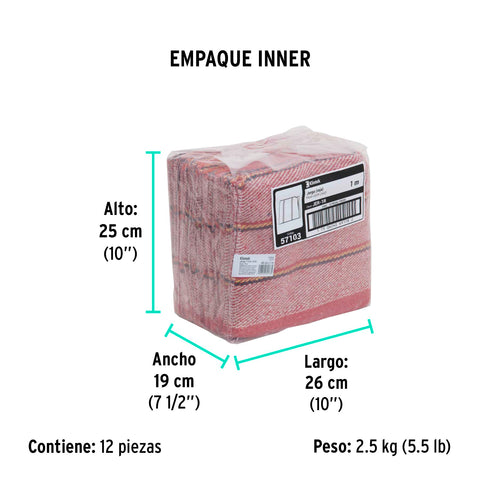 Jerga roja sarga gruesa de 1 m x 48 cm, KLINTEK | JER-1R | 57103