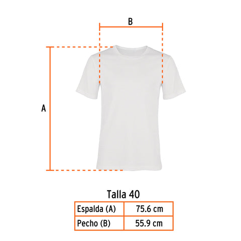 Playera cuello redondo para hombre, blanca, G, Truper | CAM-BLA-40 | 60005