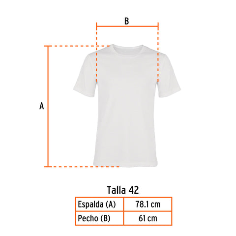 Playera cuello redondo para hombre, blanca, EG, Truper | CAM-BLA-42 | 60010