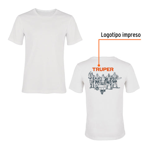Playera cuello redondo para hombre, blanca, EG, Truper | CAM-BLA-42 | 60010