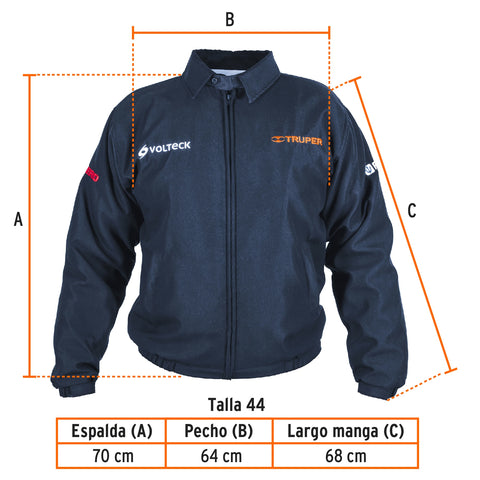 Chamarra de trabajo para hombre, azul, G, TRUPER | CHAM-44 | 60020