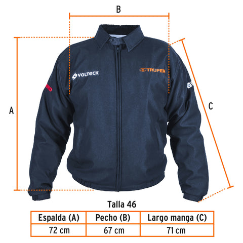 Chamarra de trabajo para hombre, azul, EG, TRUPER | CHAM-46 | 60025