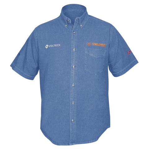 Camisa de mezclilla manga corta para hombre, CH, Truper | CAM-MEZ-CS | 60340