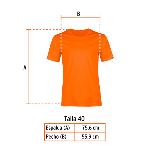 Playera cuello redondo para hombre, naranja, G, Truper | CAM-NAR-40 | 60430